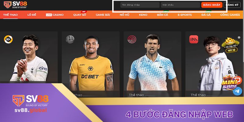 4 bước đăng nhập cực nhanh tại SV88