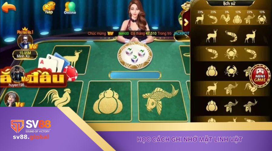 Học cách ghi nhớ mặt linh vật khi chơi live bầu cua Sv88