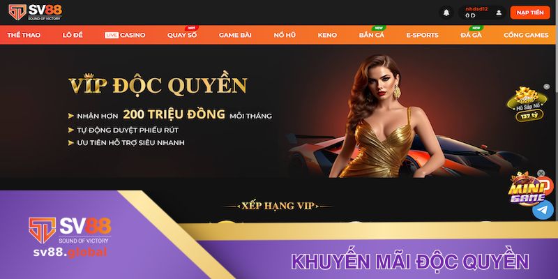 Chương trình SVIP độc quyền chỉ có tại SV88