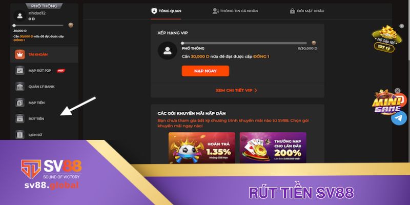 Rút tiền SV88